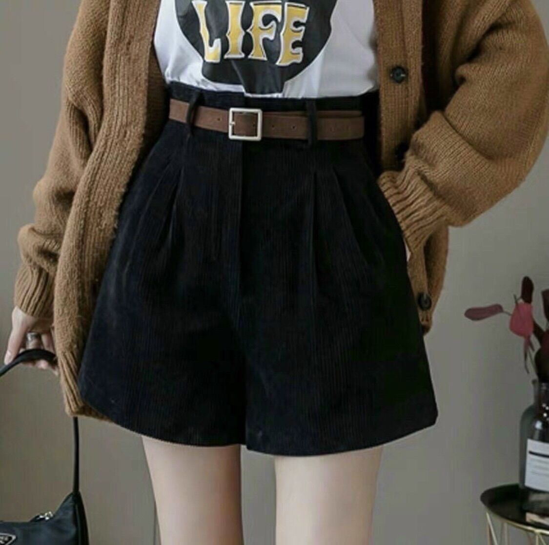 Quần Short Nhung Tăm Không Kèm Đai