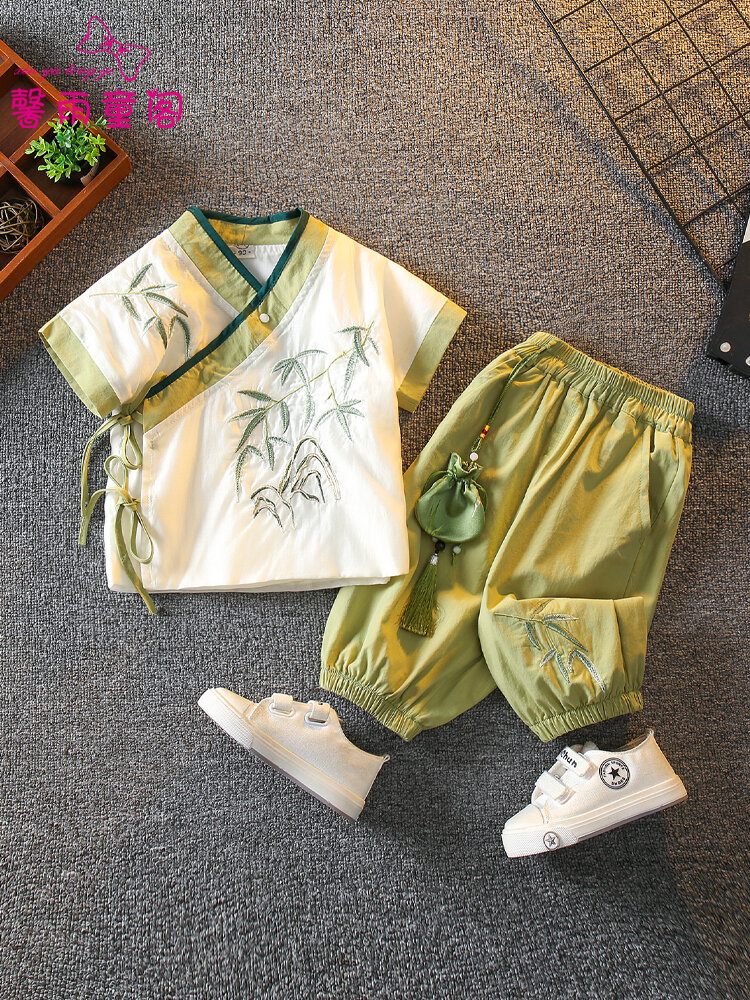 Q Bộ Đồ Hanfu Trung Hoa Mới Cho Bé Trai Mùa Hè Phong Cách Truyền Thống Trung Quốc Bộ Đồ Trung Hoa Cổ Điển Cho Trẻ Em 726