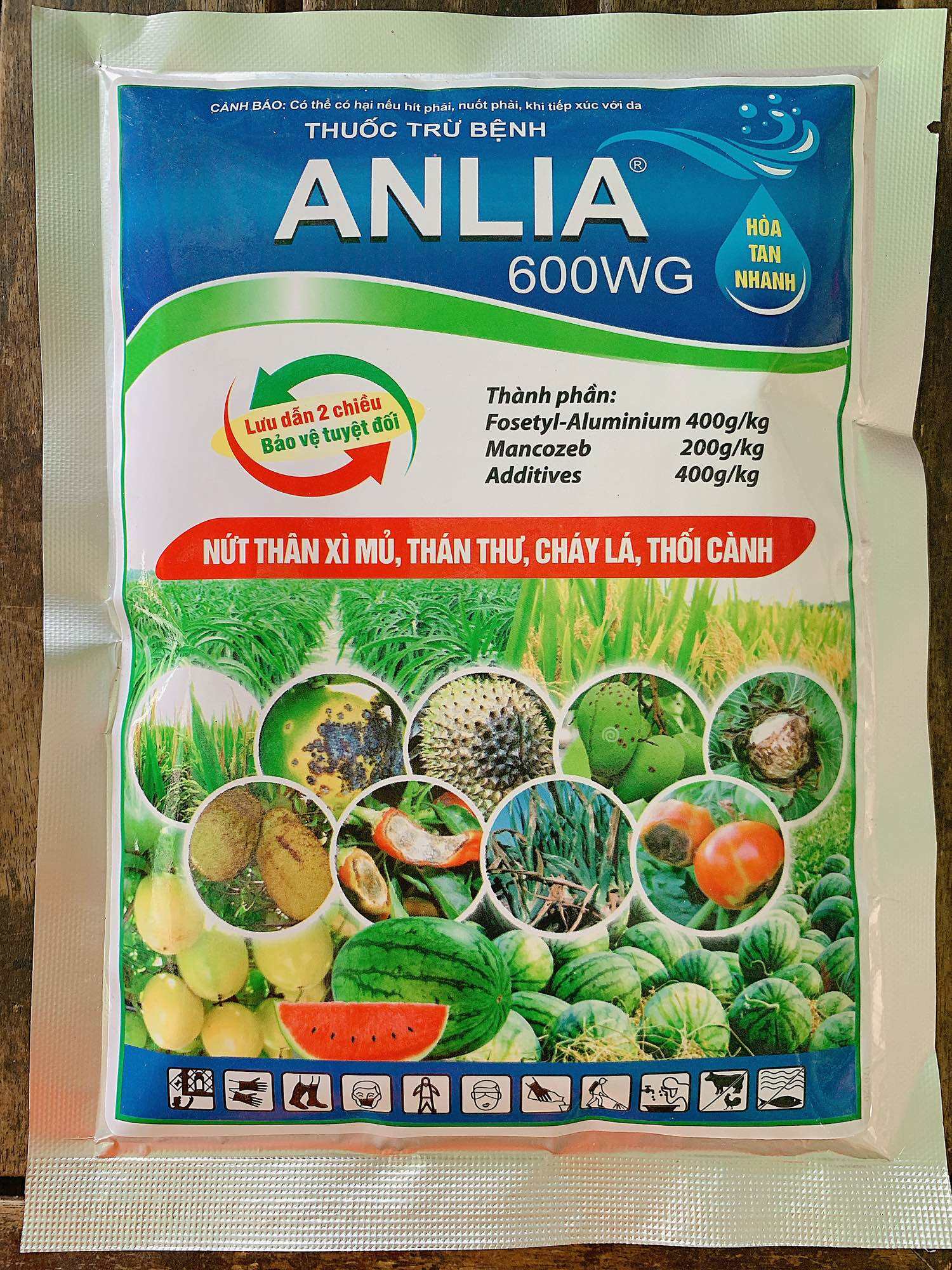 ANLIA 600WG [100Gr] Trừ Bệnh Lưu Dẫn 2 Chiều | Thán Thư,Nứt Thân Xì Mủ,Cháy Lá,Thối Cành