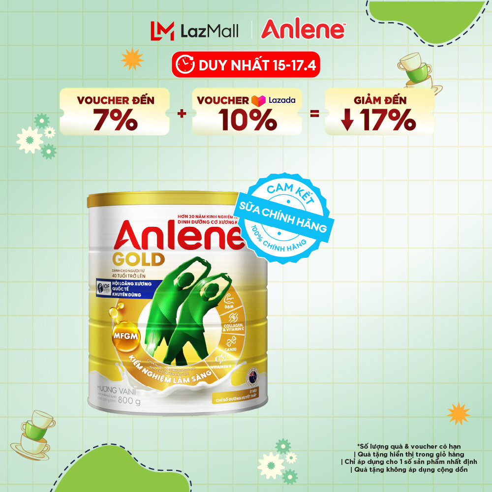 [Voucher giảm đến 26%]Sữa Bột Anlene Gold Hương Vani 800G