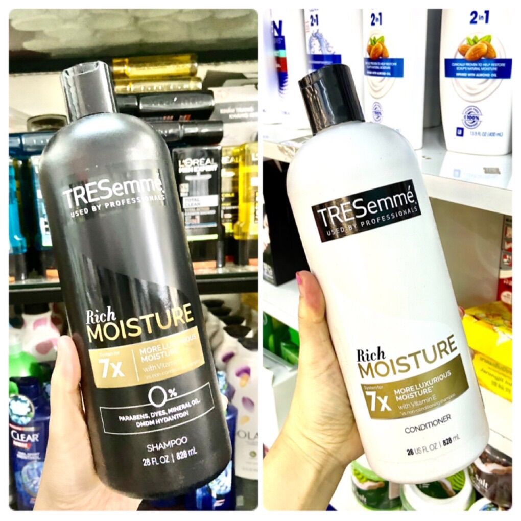 DẦU GỘI / DẦU XẢ TRESEMME MOISTURE RICH 7X DÀNH CHO TÓC KHÔ GÃY RỐI 828ml