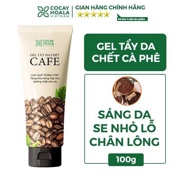 Gel Tẩy Da Chết Cà Phê Cỏ Cây Hoa Lá Giúp Nhẹ Nhàng Lấy Đi Lớp Da Chết Mà Không Gây Bào Mòn Da Và Khô Da.