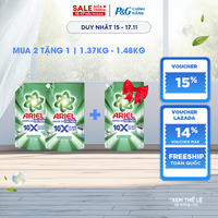 [MUA 2 TẶNG 1] Combo 3 Nước Giặt Gel ARIEL 10X Sức Mạnh Giặt Sạch Chuyên Gia Cửa Trước-Cửa Trên Hương Downy Nắng Sớm Túi1.37KG/1.48KG