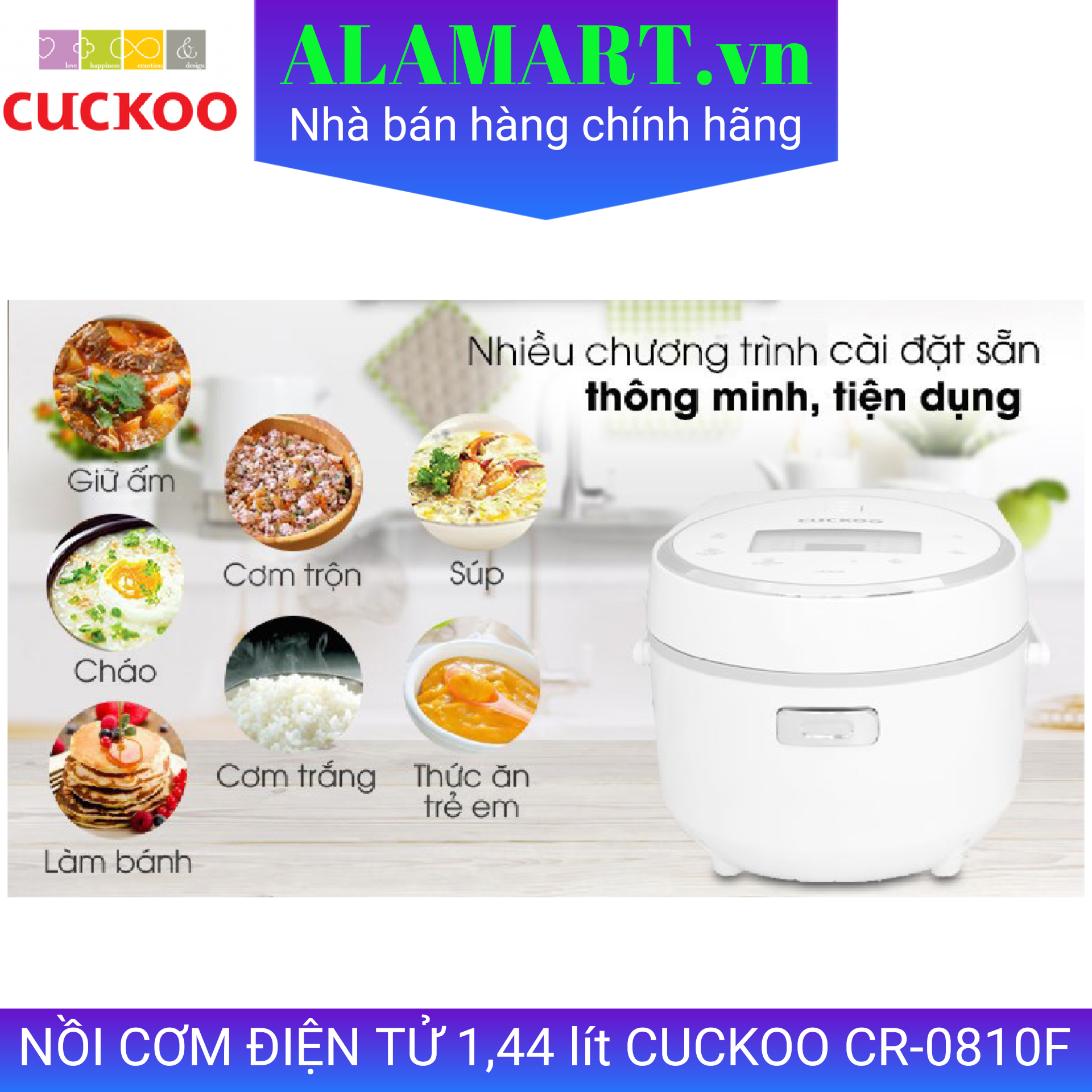 NỒI CƠM ĐIỆN TỬ 1,44 LÍT CUCKOO CR-0810F