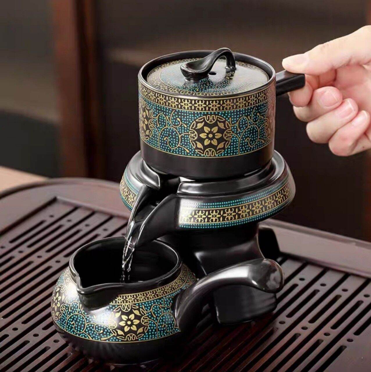 [HÀNG CAO CẤP] Bộ Ấm Chén Pha Trà Cối Xay (Bao gồm 1 ấm trà, 6 chén trà và 1 bộ cối xay)