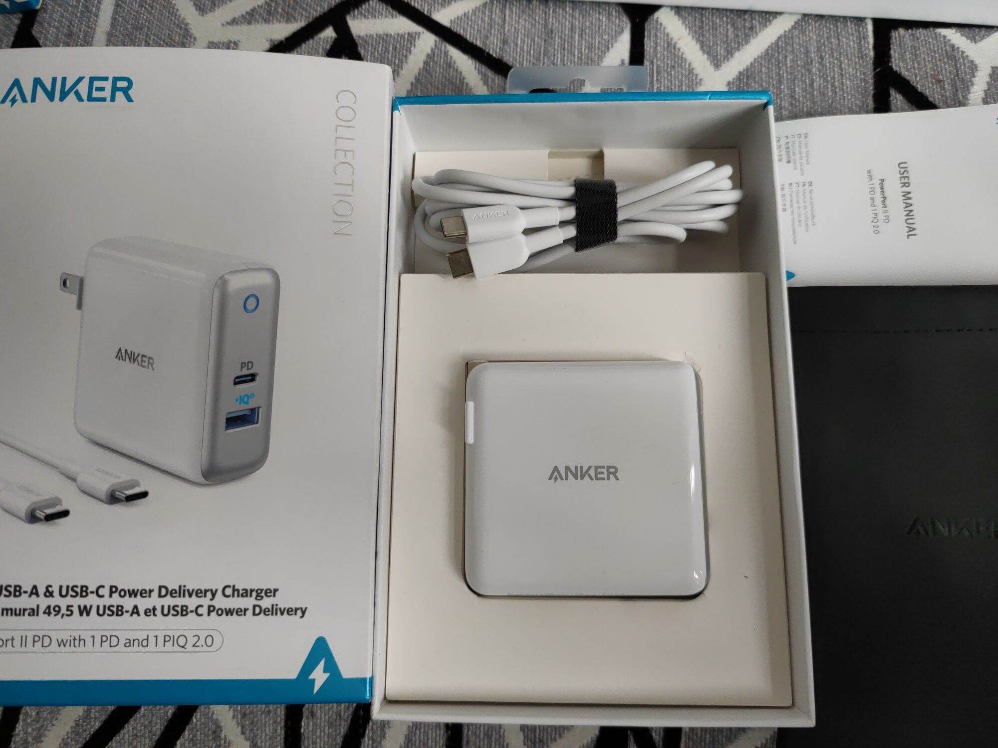 Củ sạc Anker A2321 49.5W type C 30w usb 12w cho iPhone iPad Samsung Android
