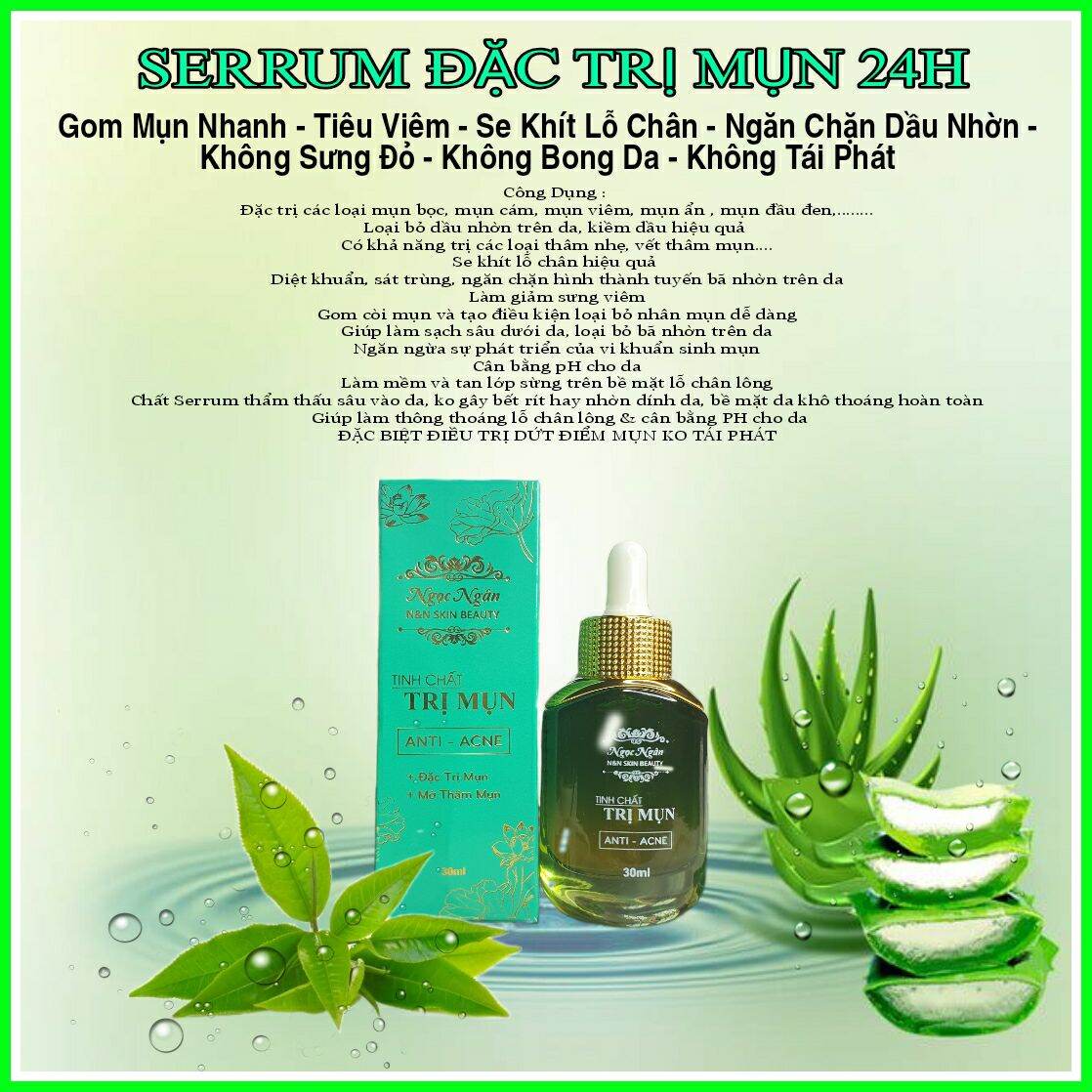 SERUM MỤN 24H  KO BONG DA - KO SƯNG ĐỎ