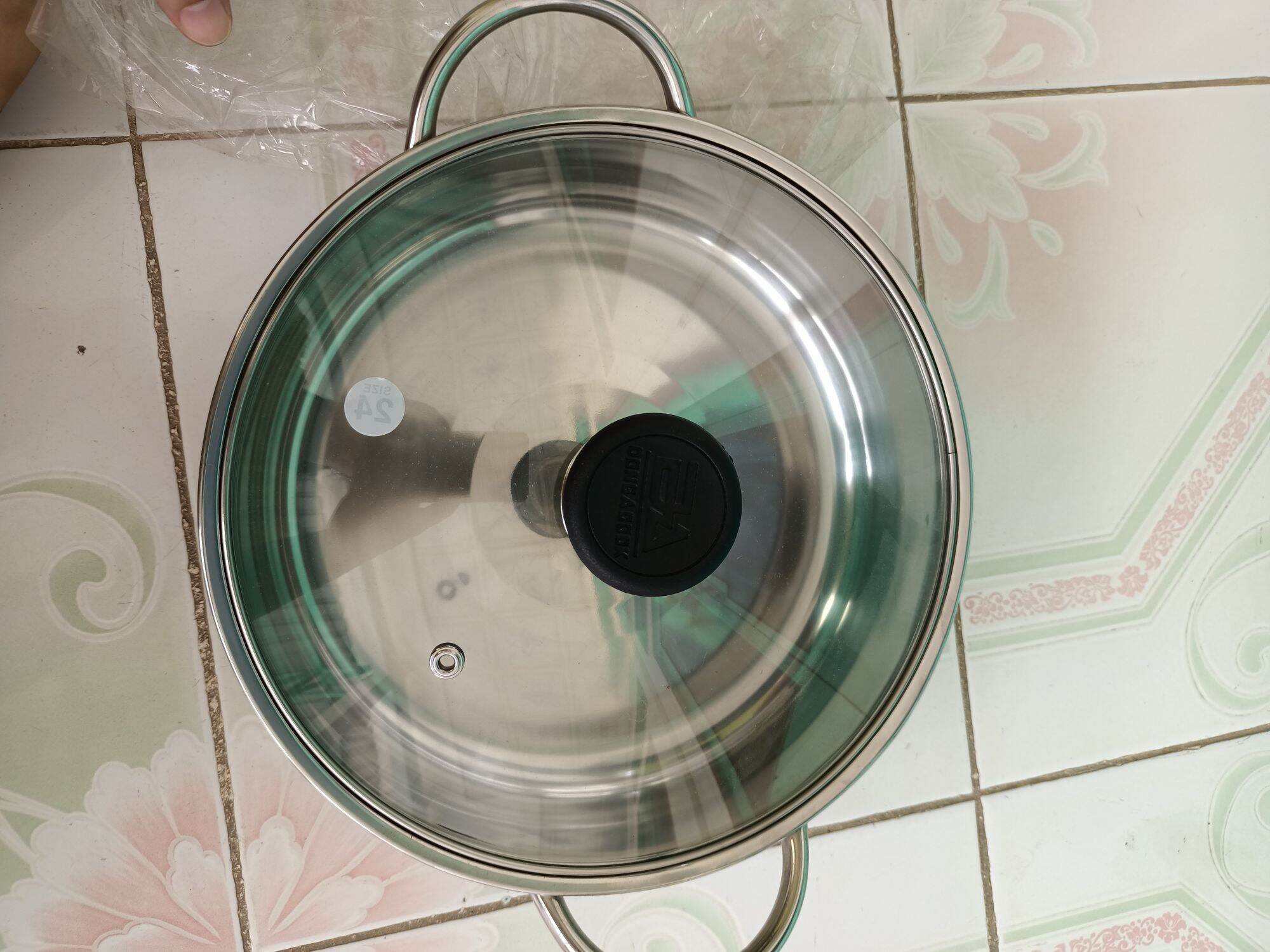 nồi lẩu inox nắp kính đk 24cm