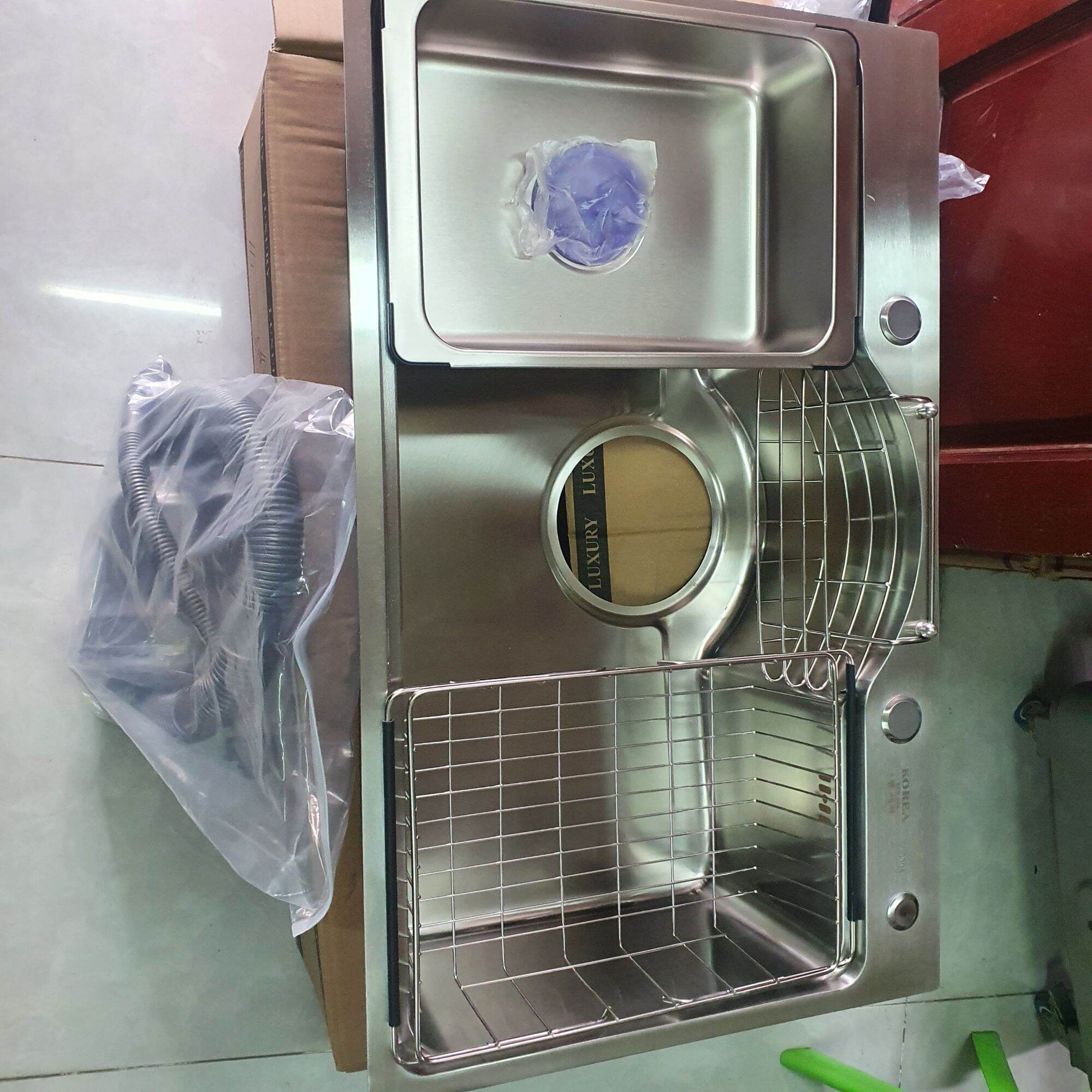 Chậu rửa bát hàn quốc inoc 304 kt75×46 1 hố