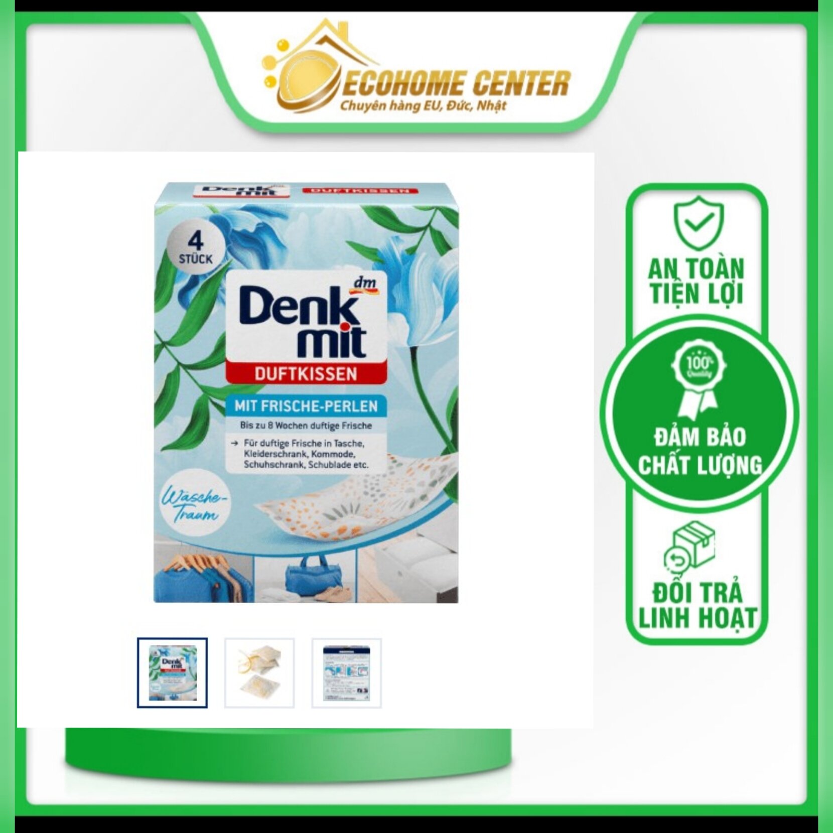 Túi thơm để tủ quần áo denkmit của đức hộp 4 gói