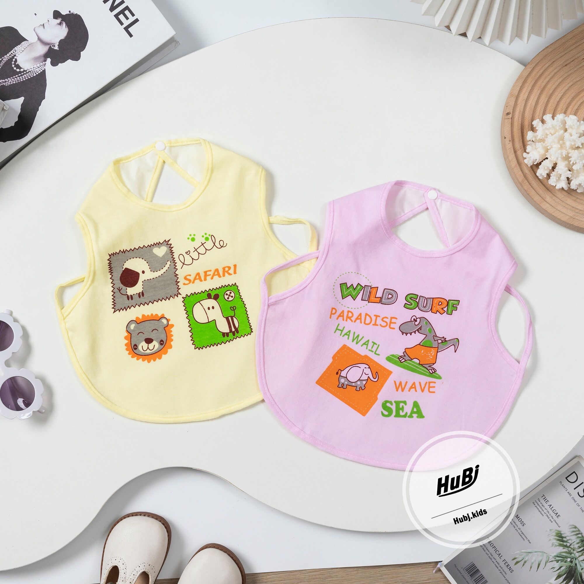 Yếm áo ăn dặm cho bé 2 lớp ( Cotton / chống thấm )