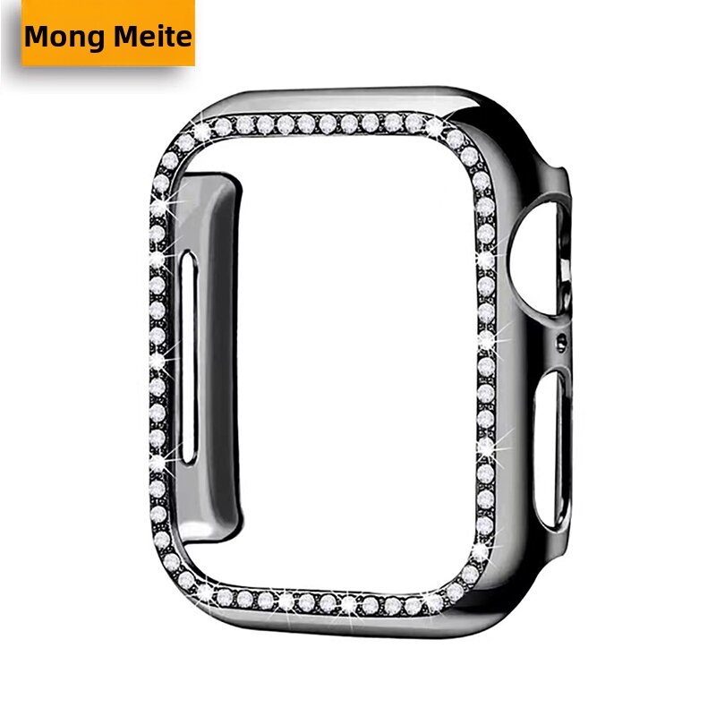 MENGMEITE | New Shiny Diamond Half-wrap Anti-drop Hollow Electroplated Case Cover for Apple Watch Giá 190,000 Đồng*Miễn phí vận chuyển