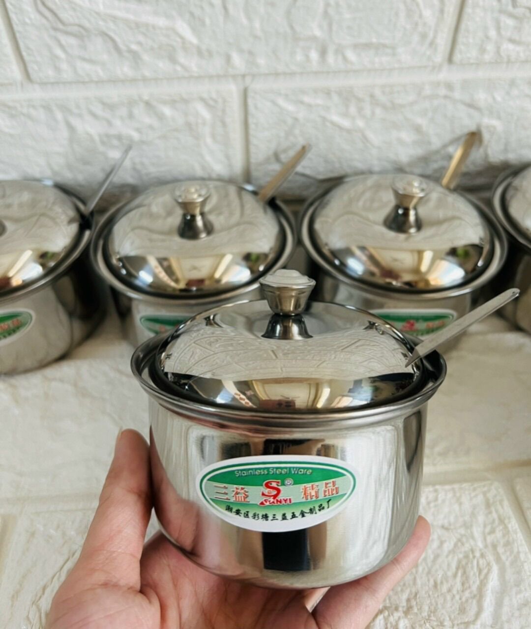 Hủ đựng gia vị inox có nắp