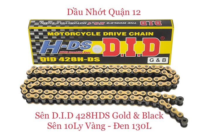 Sên - Xích DID 428HDS Gold & Black 130RB Vàng