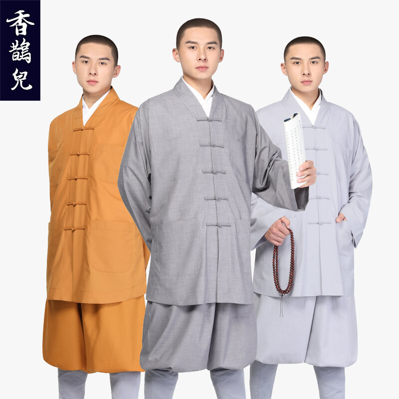 Bộ Trang Phục Nhà Sư Vải Bông TR Mùa Hè Xiangyanger Bộ Trang Phục Hòa Thượng Áo Choàng Ngắn Trang Phục Nhà Sư Trang Phục Nhà Sư Trang Phục Nhà Sư