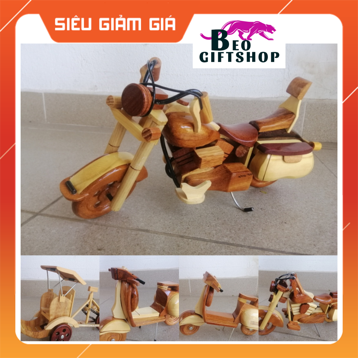 Xe mô hình gỗ. xe mô tô gỗ, xe vespa gỗ, xe xích lô gỗ. xe gỗ gỗ mô hình trưng bầy trang trí, lưu niệm