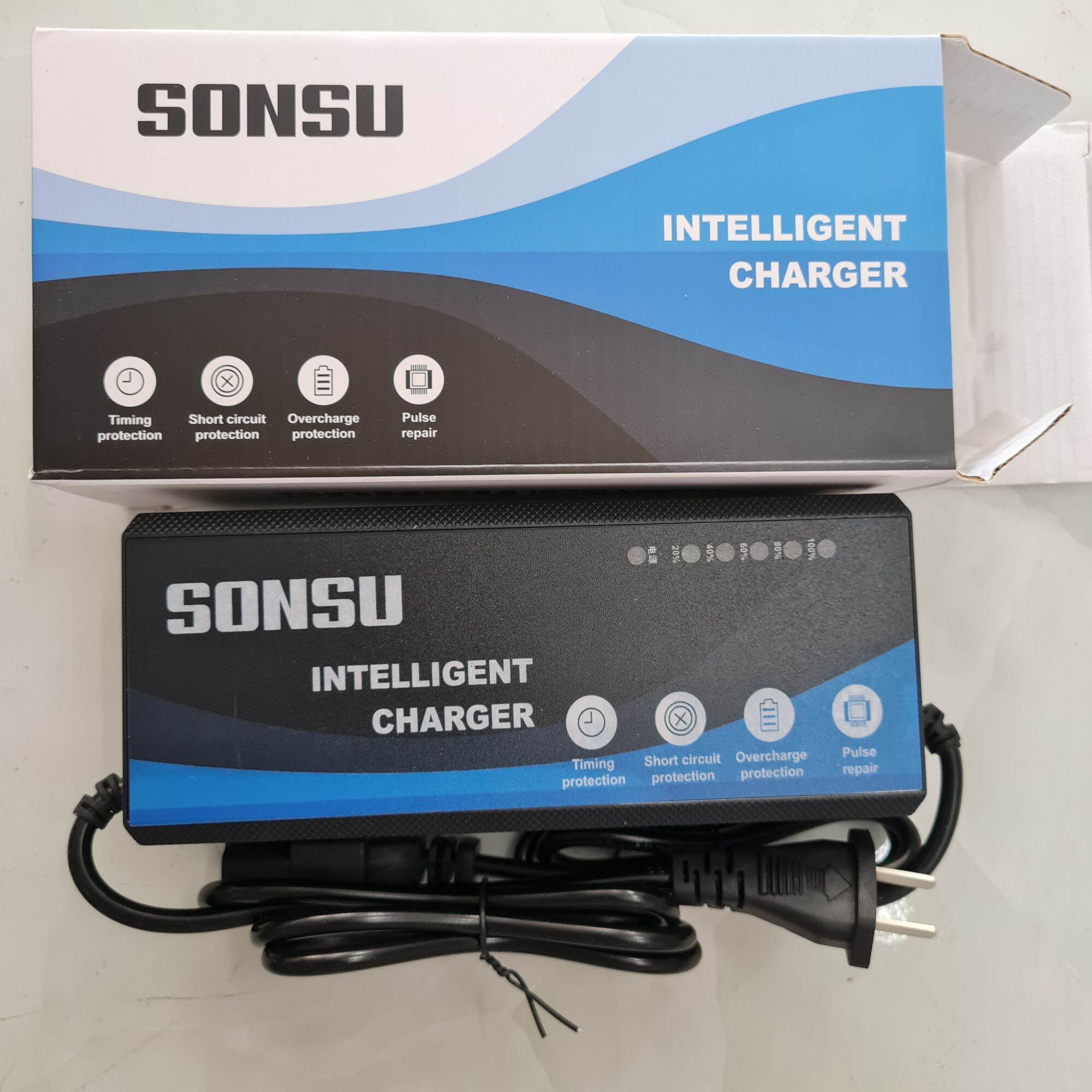 Sạc 48v 12ah _ mẫu 6 đèn sonsu - sạc xe điện