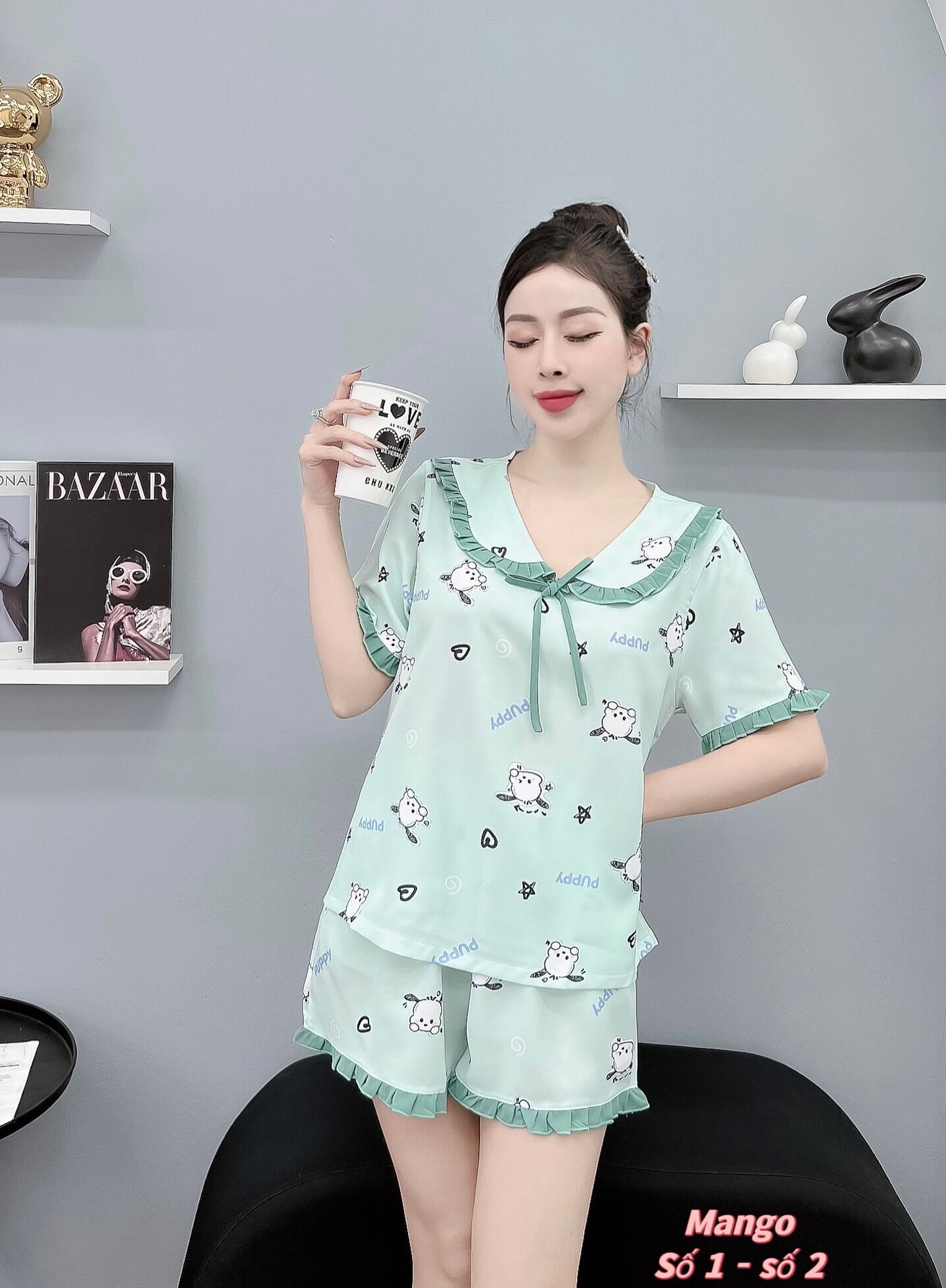 Đồ Bộ Nữ Mặc Nhà Đẹp Mát Quần Đùi Lụa Mango Cao Cấp🌹Hàng Có Size
