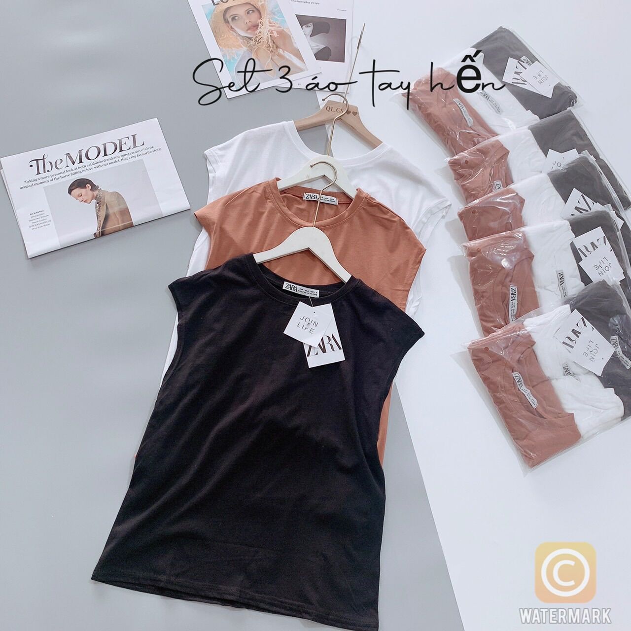 Set 3 áo phông tay hến cho nữ