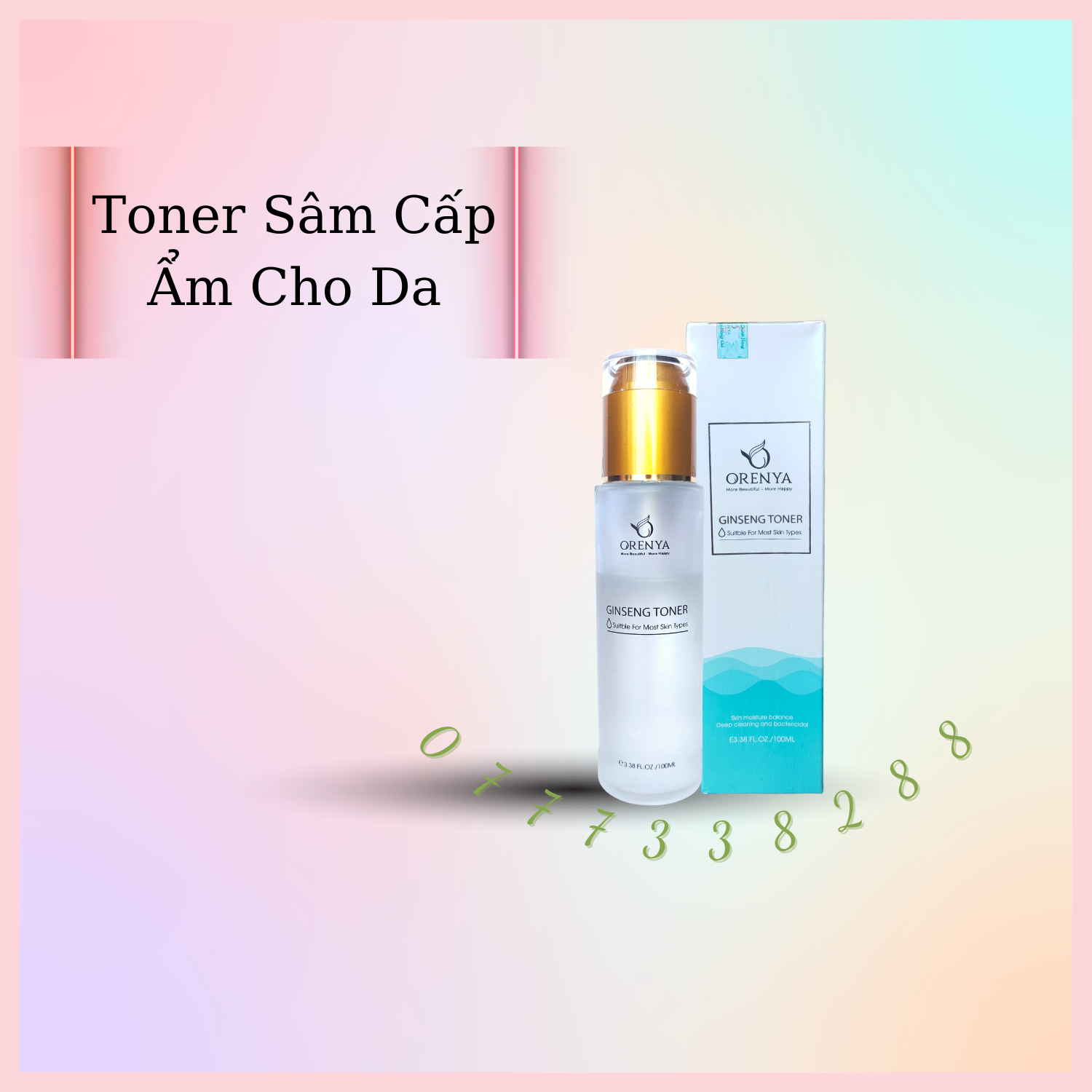 Toner sâm Orenya 100ml sạch sâu, cấp ẩm vượt trội