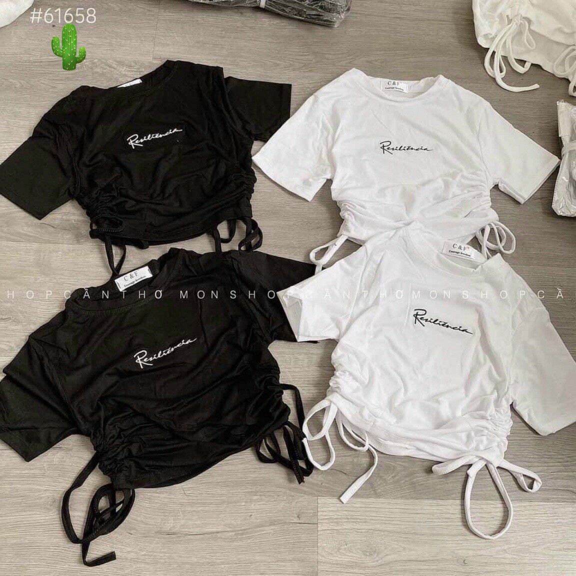 ÁO CROPTOP RÚT HAI BÊN EO