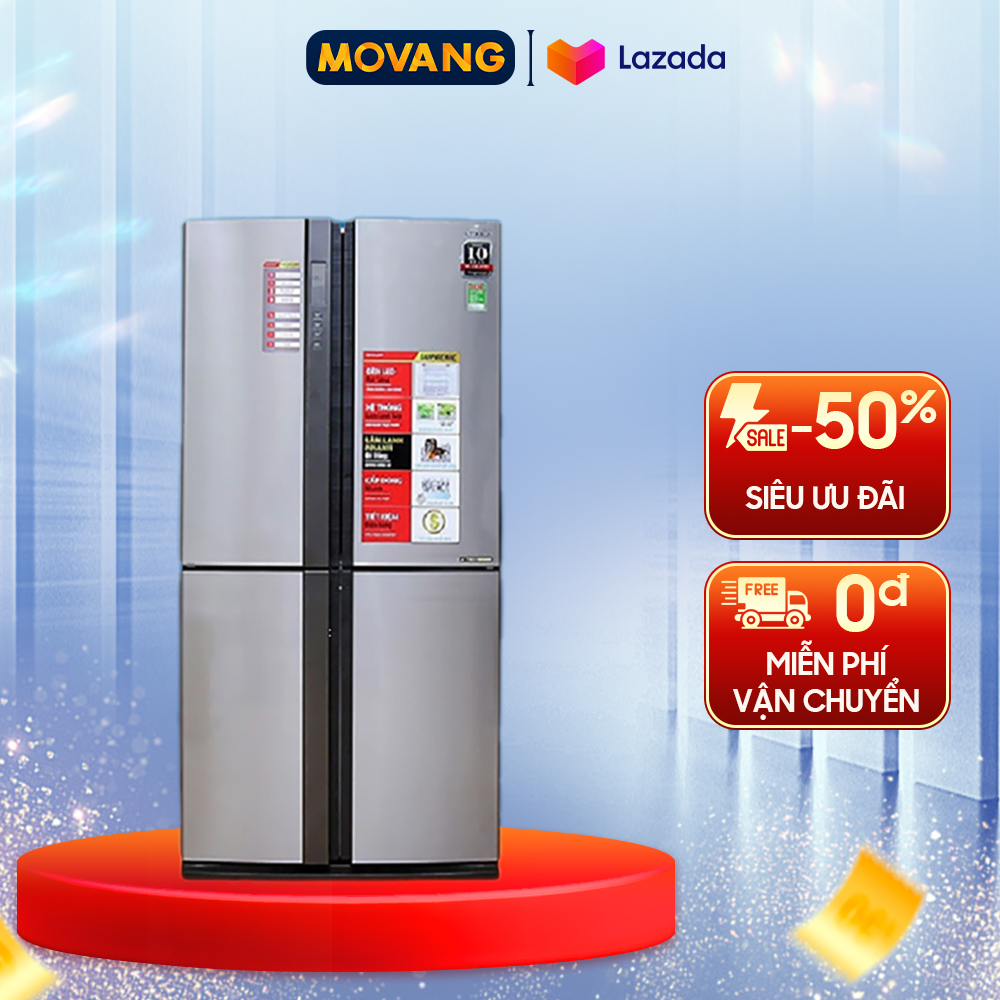 - tủ lạnh sharp side by side inverter 556 lít sj-fx630v-st - hàng mới 100% nguyên đai nguyên kiện