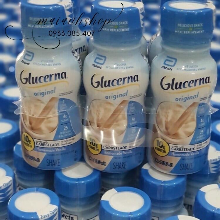 🍀🥛[HSD 02/2024] Combo 2 Lốc 6 chai Sữa nước cho người tiểu đường Glucerna Vanilla 237ml của Mỹ