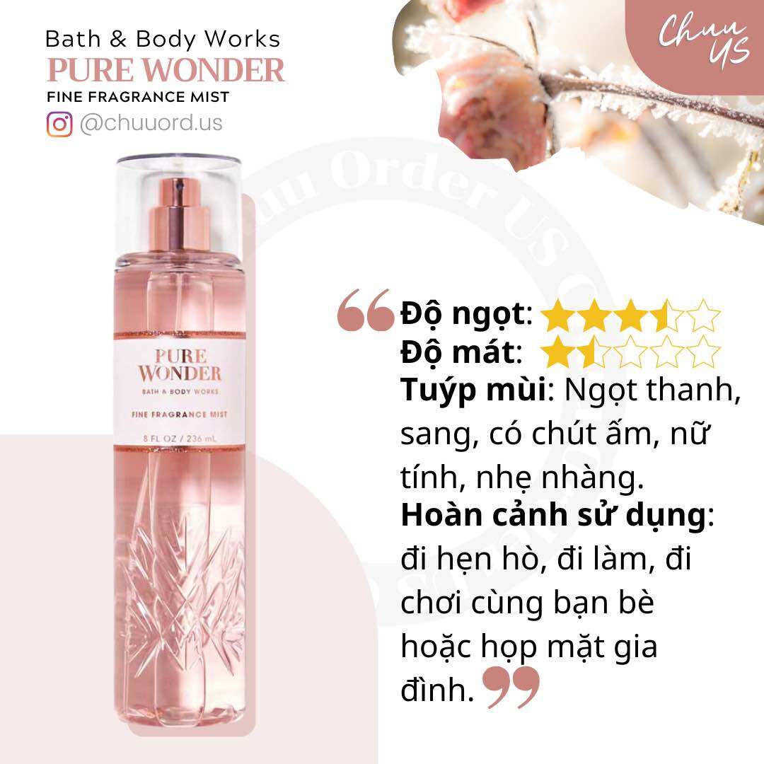 Xịt thơm Bath & Body Works Pure Wonder