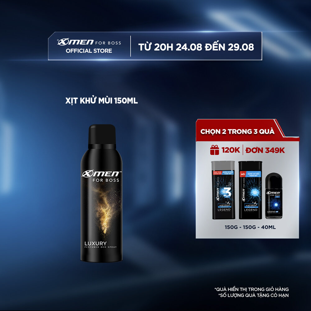 Xịt khử mùi X-Men For Boss Luxury - Mùi hương sang trọng tinh tế 150ml