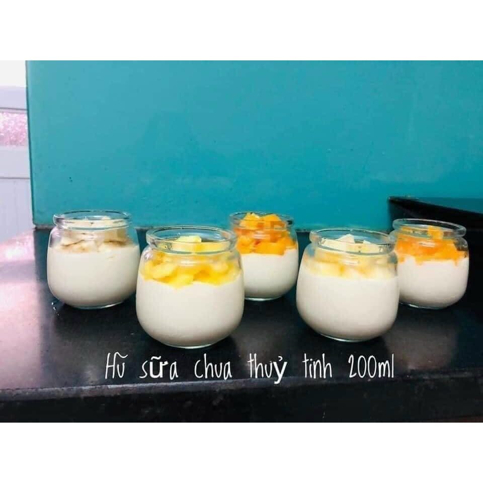 bộ 10hũ sữa chua béo thủy tinh 200ml