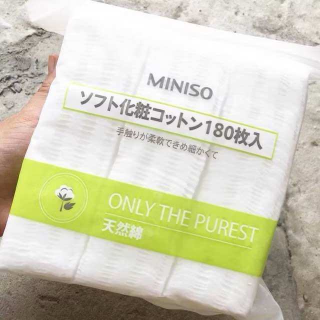 BÔNG TẨY TRANG EMART 222 MIẾNG, Bông Miniso