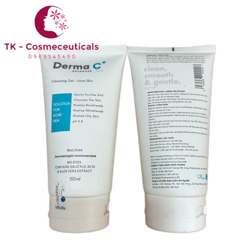 Sữa Rửa Mặt Derma C + Advanced Dành Cho Da Dầu Mụn - 150ml