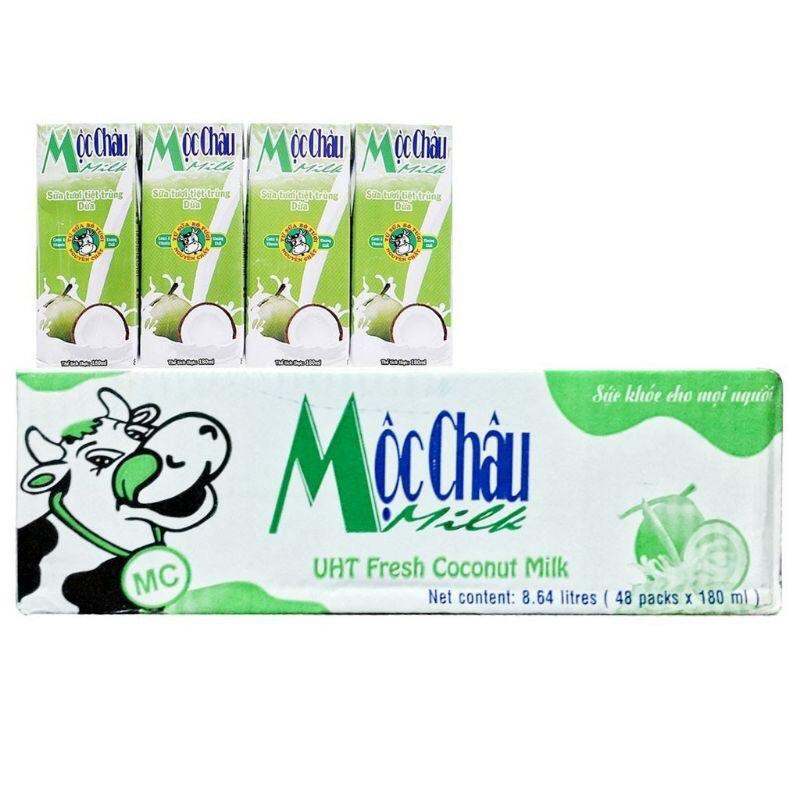 Thùng sữa Mộc châu vị dừa 48hộp x 180ml