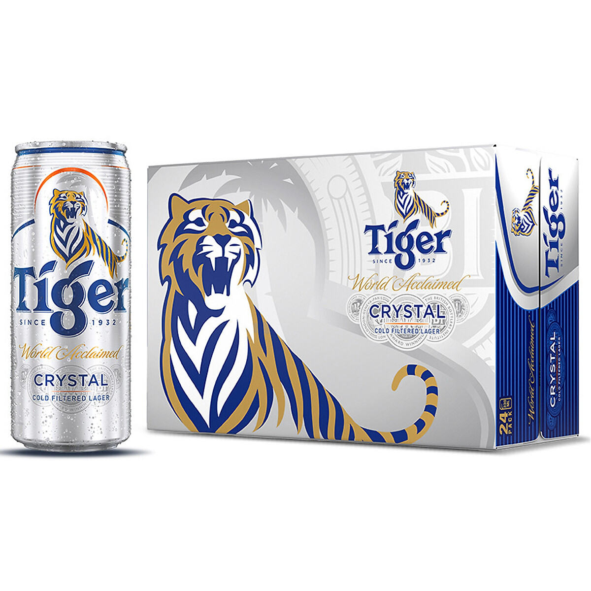 Bia tiger bạc thùng 24lon 330ml đậm đà thơm ngon đúng vi lên men tự nhiên cho hương vi thơm ngon đọc đáo