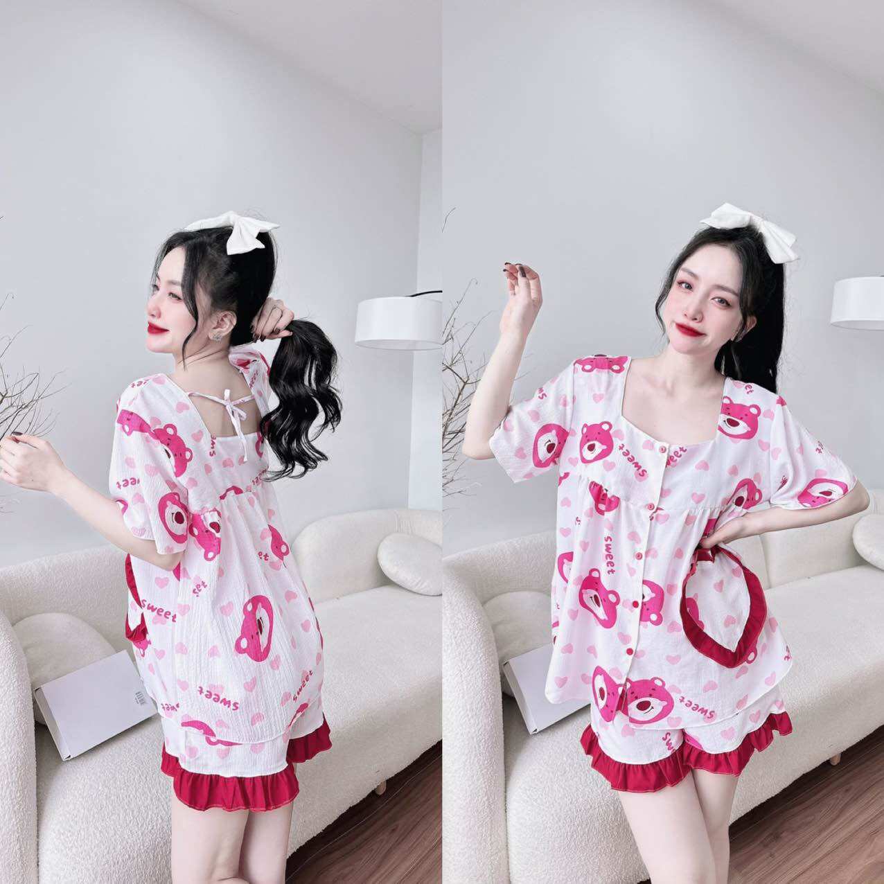 Đồ bộ Đũi xốp bèo 50-100kg mềm mịn xốp cao cấp lụa đùi Y