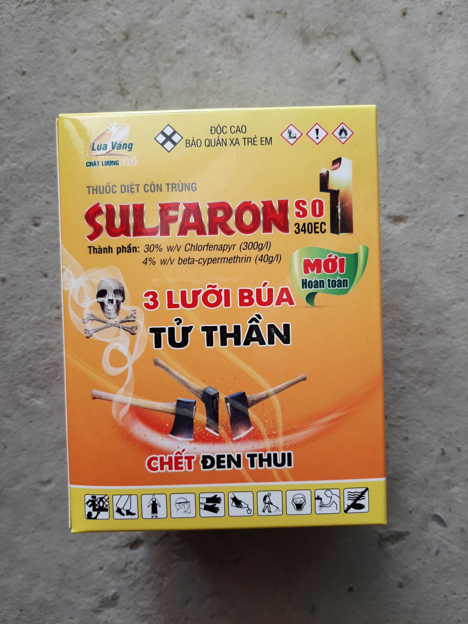 10 gói thuốc trừ sâu cuốn lá lúa sulfaron 340ec - 3 lưỡi búa tử thần diệt sâu cuốn lá, sâu xanh_thien thinh shop