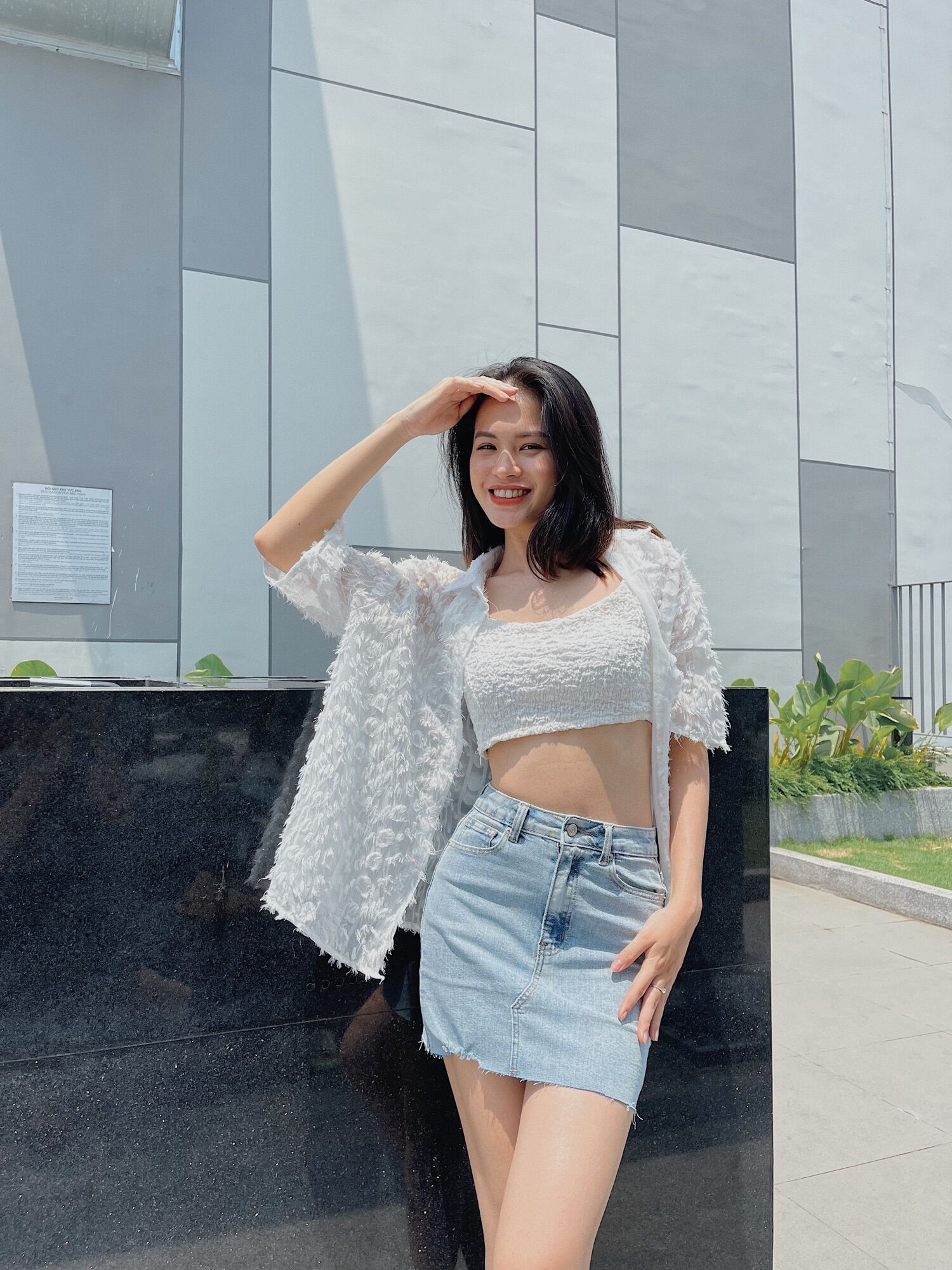 Chân váy jean nữ ôm xuất khẩu cao cấp reverclothings dani jean skirt
