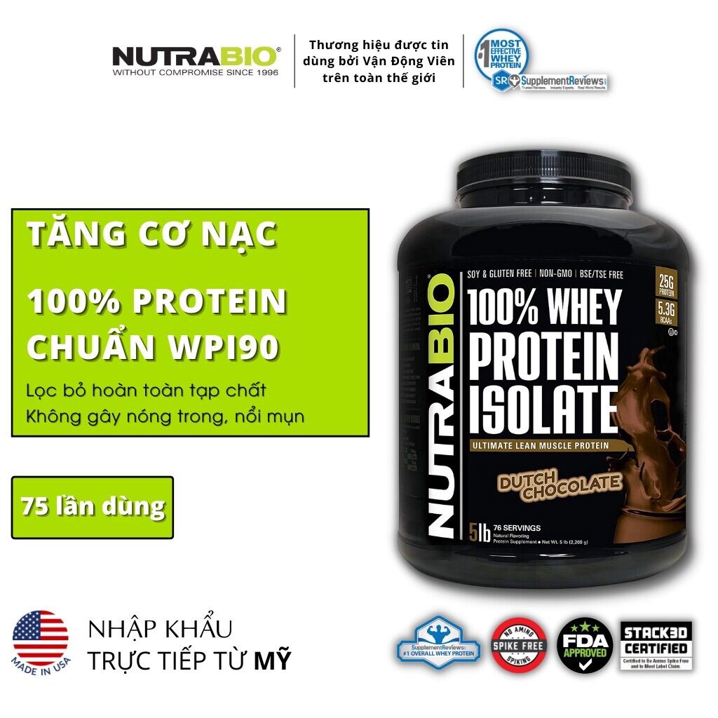 NutraBio Whey Protein Tăng Cơ Nạc, Tăng Cường Thể Trạng Kém thumbnail