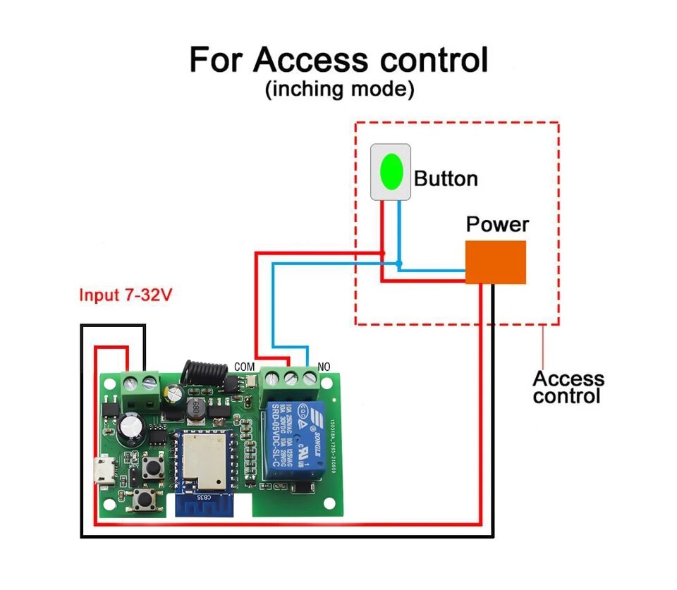 Module điều khiển Tuya (12V 24V 1CH Wifi+RF) mở khoá cổng, cửa, khoá nam châm điện RFID qua điện thoại