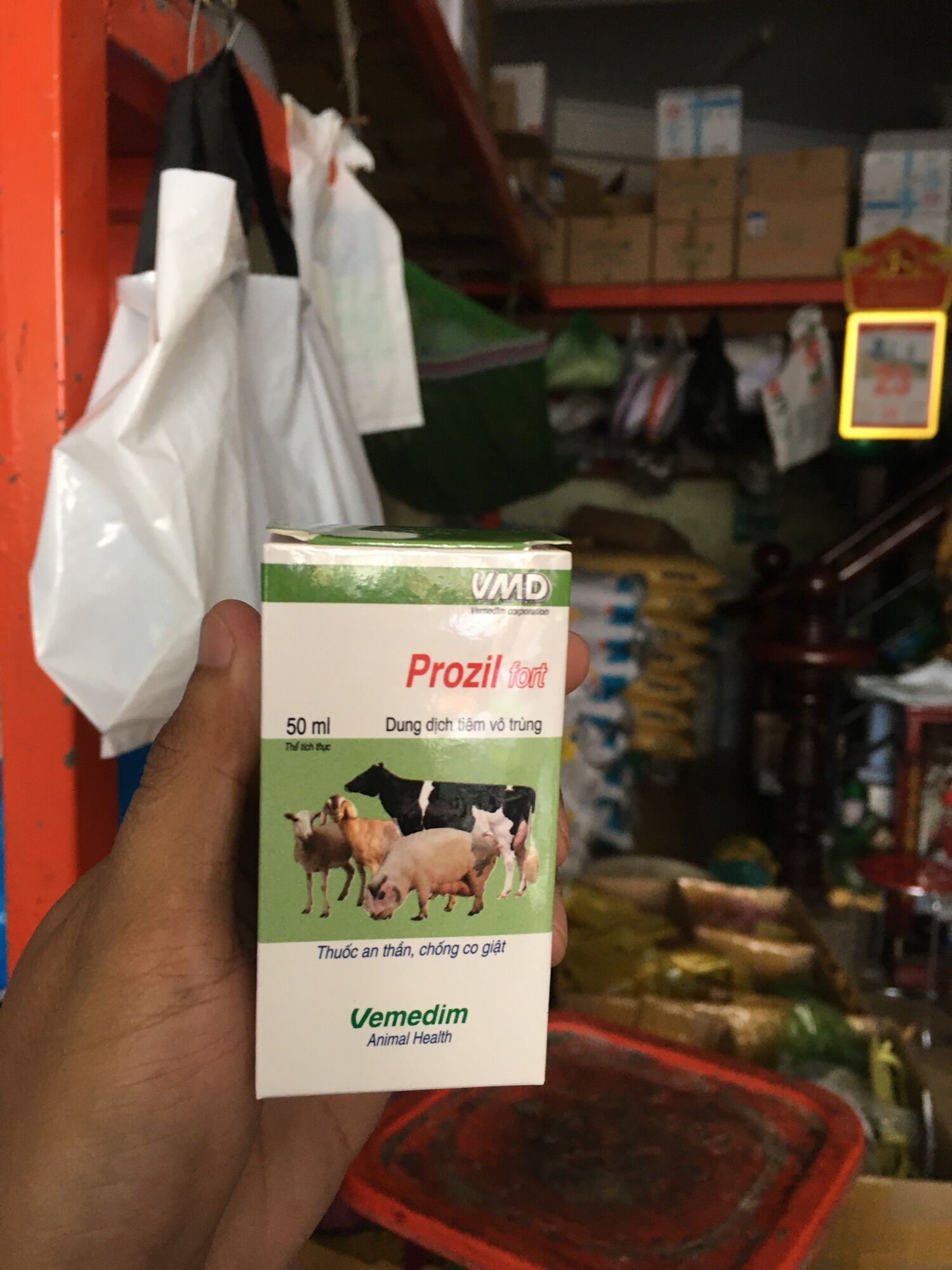 Prozil an thần , mau ngủ , chống co giật cho heo trâu bò gà vịt chó mèo gia súc gia cầm vemedim