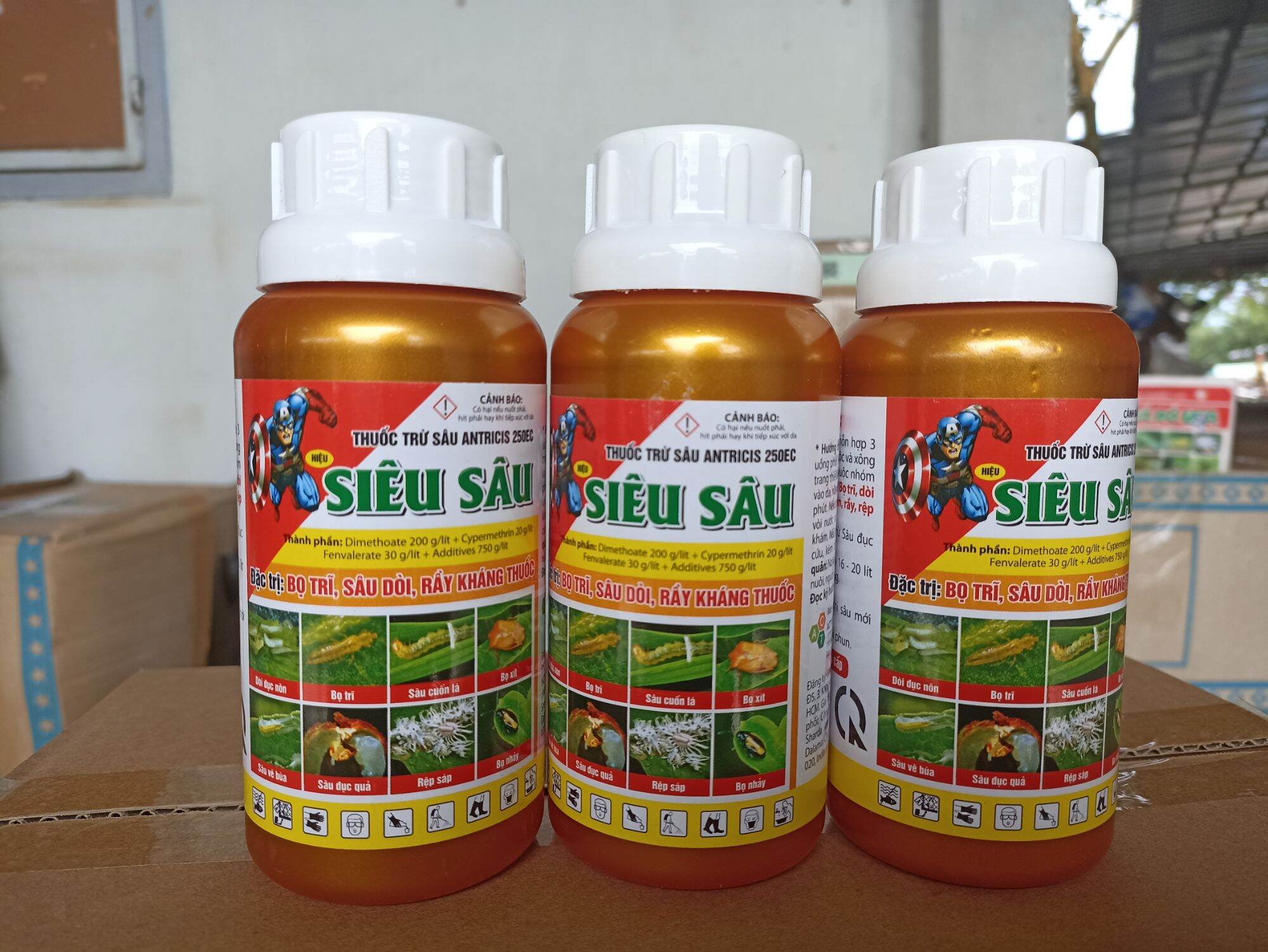 Thuốc trừ sâu cao cấp 3 hoạt chất kết hợp trừ sâu tơ sâu cuốn lá rầy bọ trĩ rệp sáp bọ xít bọ nhảy chai 240ml