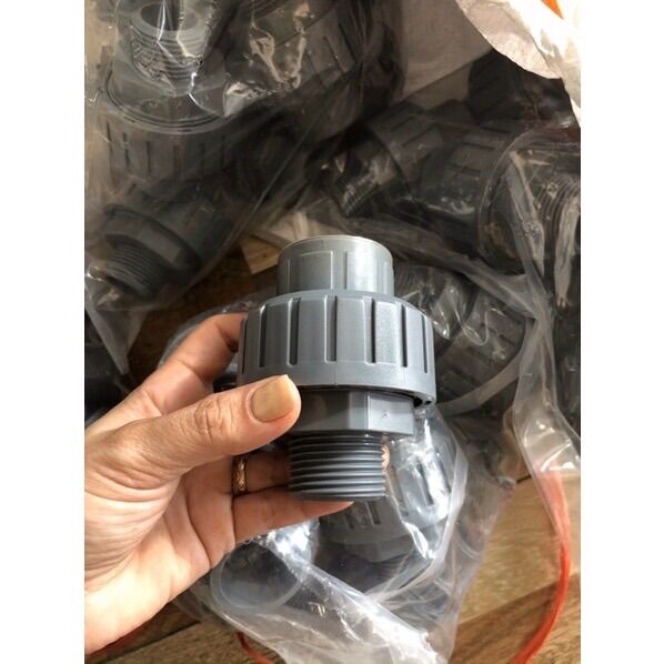 Rắc co 21 liền ren máy bơm ( ren ngoài 34mm ra rắc co nối ống 21)