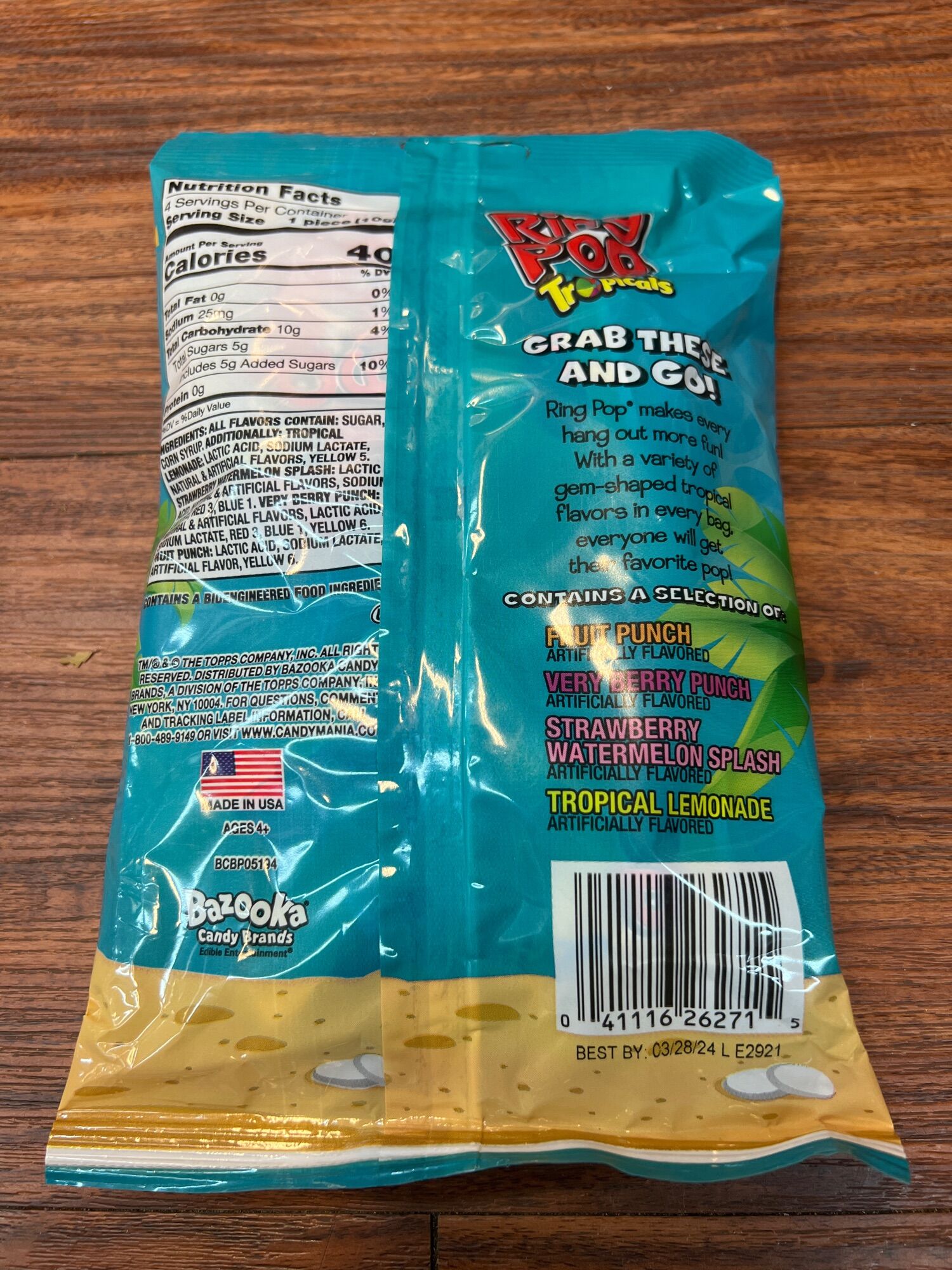 Kẹo Ring Pop 4viên - TL 40gr - Nhập từ Mỹ