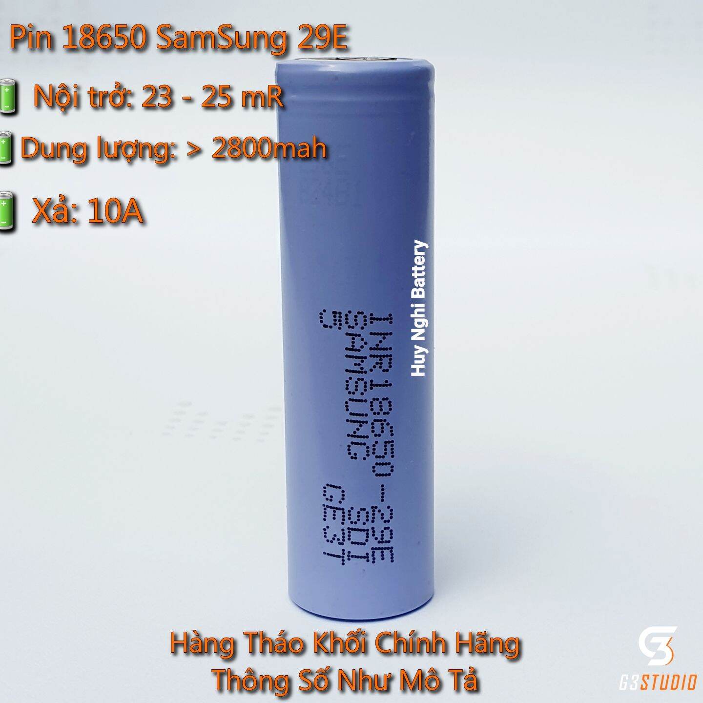 Pin 18650 SamSung 29E / 33G Tháo Khối (INR18650-29E) Dung lượng 2800mAh / 3100mah Xả 10A