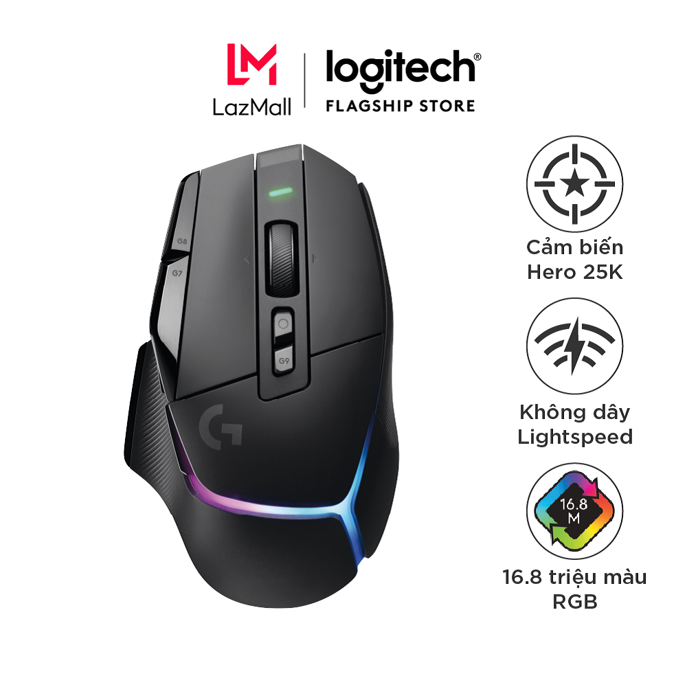 [Siêu sale 10.7- Giảm 40%]Chuột game không dây Logitech G502 X PLUS LIGHTSPEED – switch LIGHTFORCE Hybrid, RGB Lightsync, Cảm biến Hero 25K, Windows/Mac OS