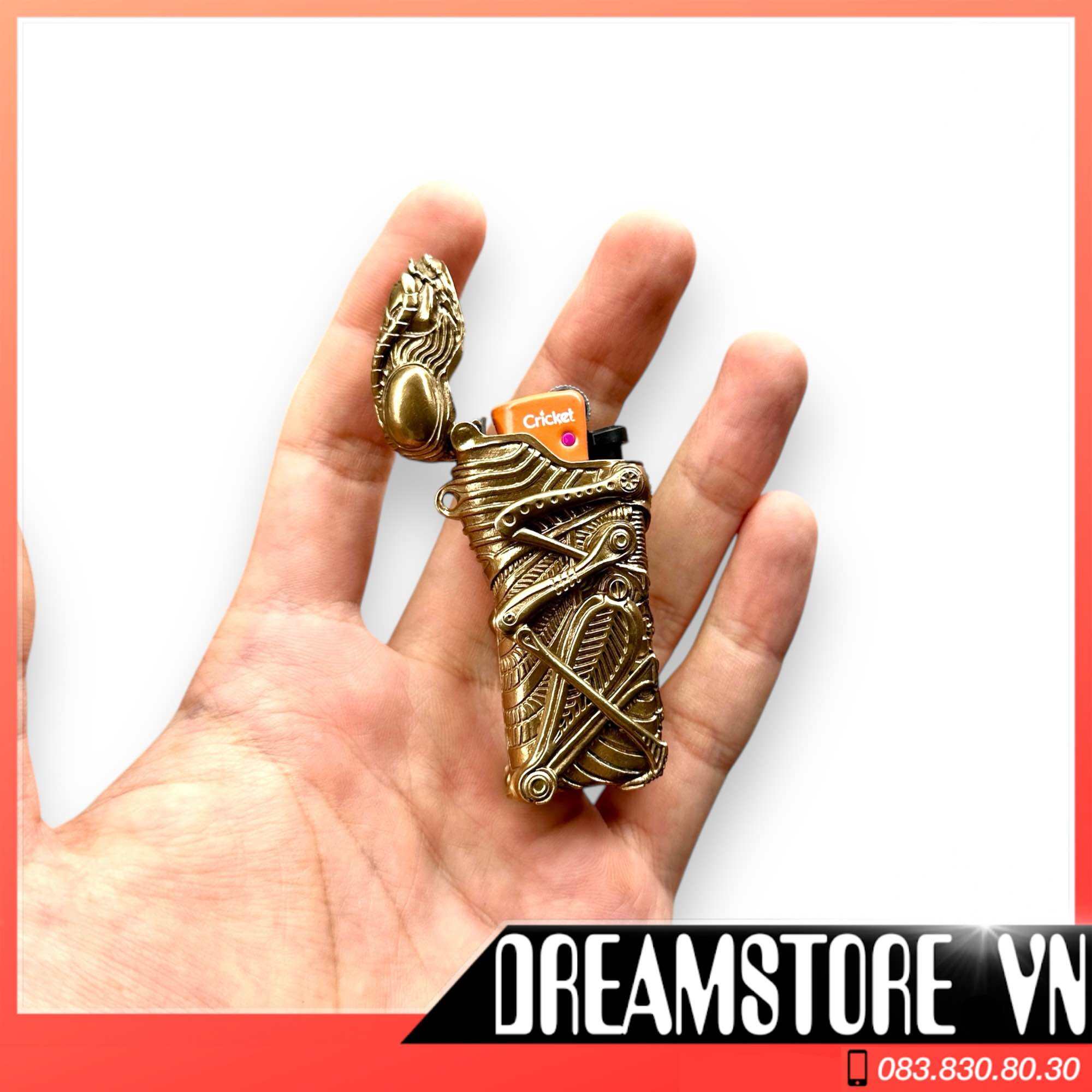 Vỏ Bật Lửa Cricket Mini Châu Chấu Bằng Đồng - Kèm Ruột