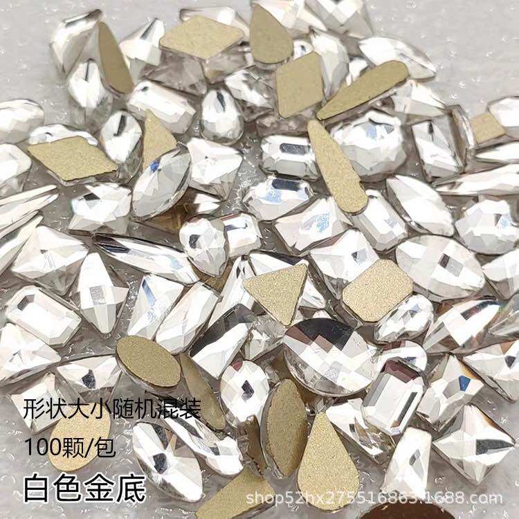 [MÃ72] Túi 50 viên đá chân bằng trang trí móng tay (size trung)