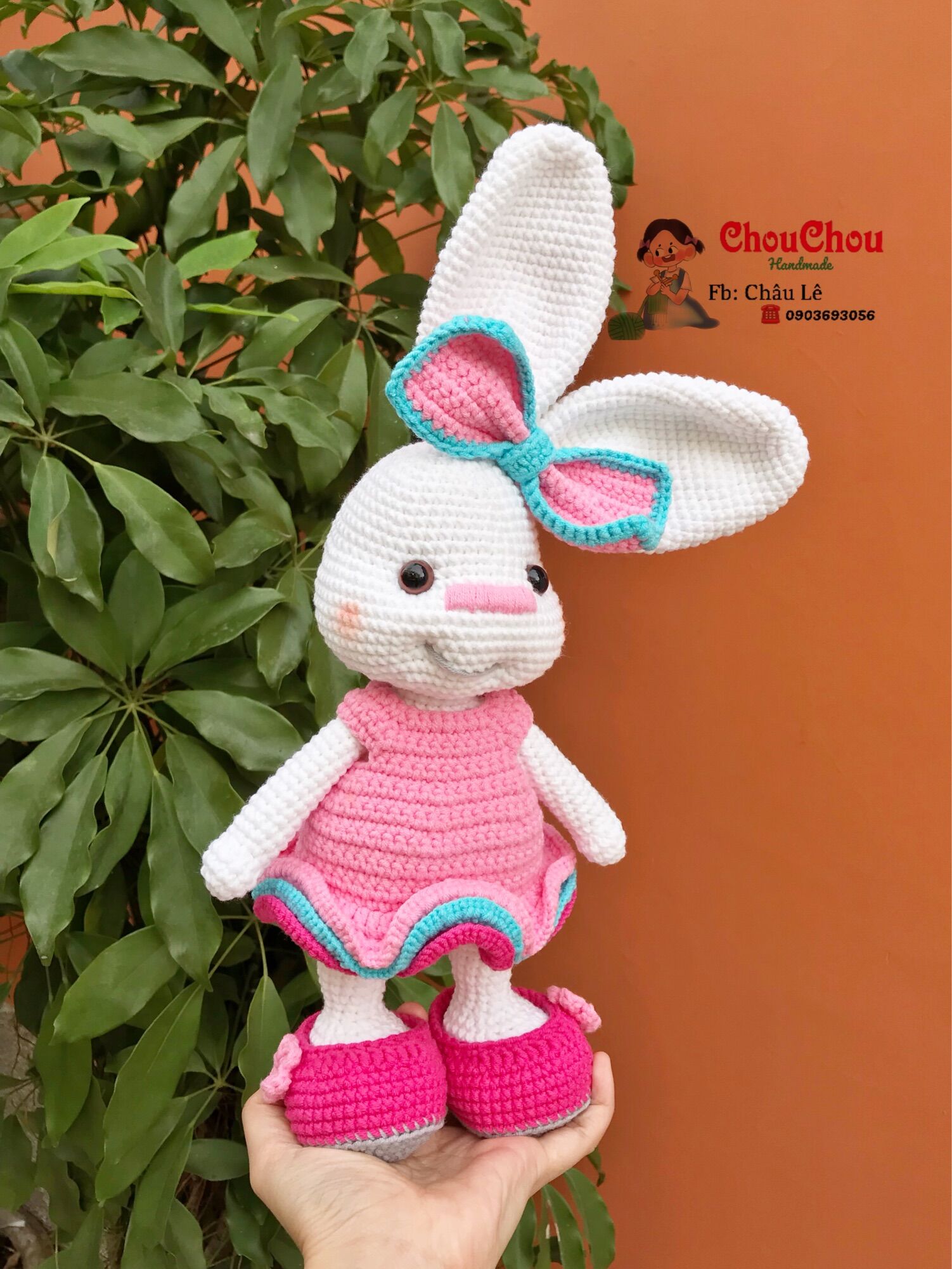 [HCM]Thú len nhồi bông handmade - Thỏ len handmade