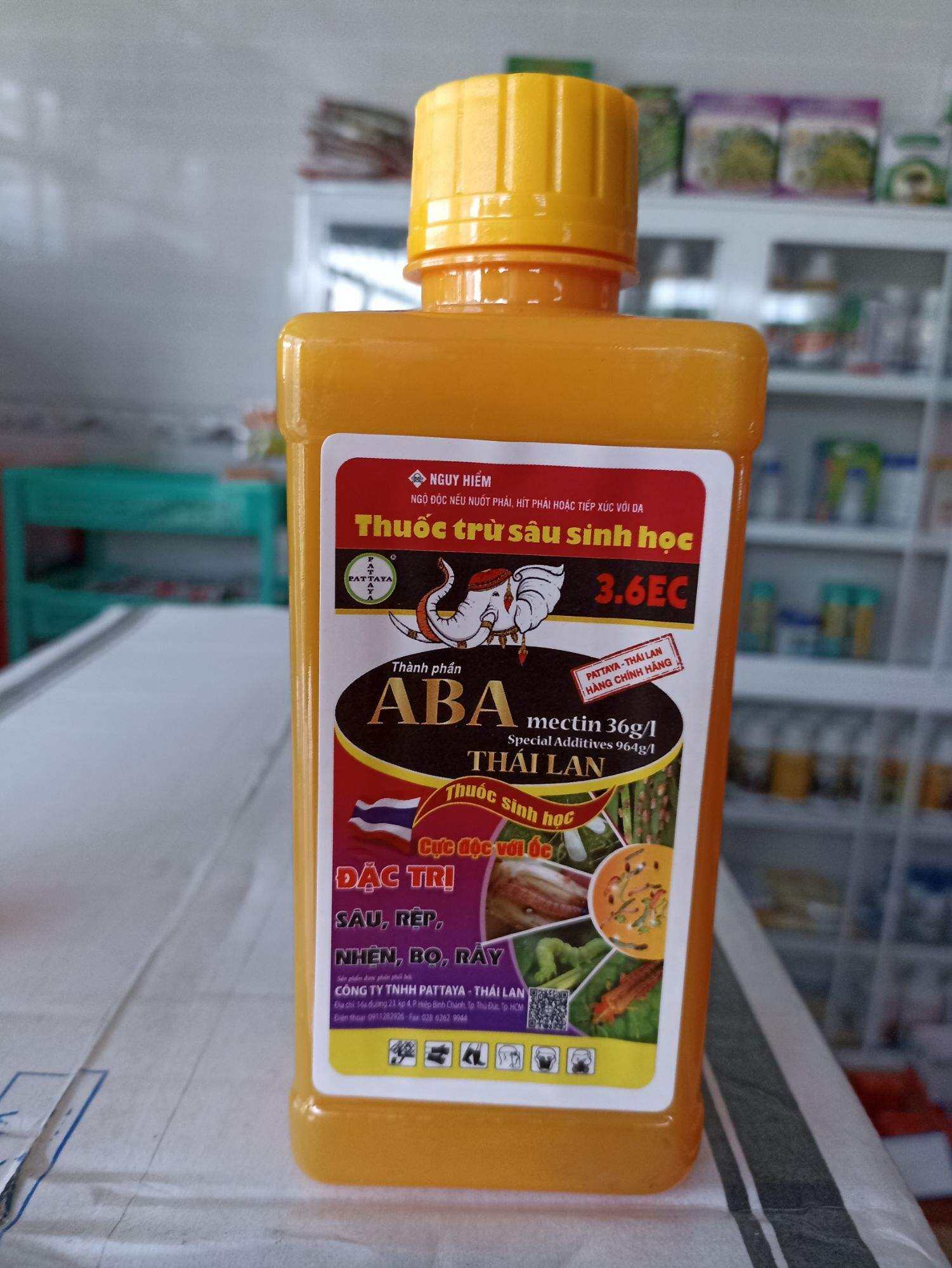 Thuốc trừ sâu sinh học ABA mectin 3.6 thái lan chai 450ml trừ sâu  rầy rệp sáp bọ trĩ bọ nhảy nhện...