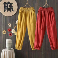 Lieoyuarn | Quần Vải Linen Siêu Nhẹ Dáng Rộng Mỏng Nhẹ  Dành Cho Phụ Nữ